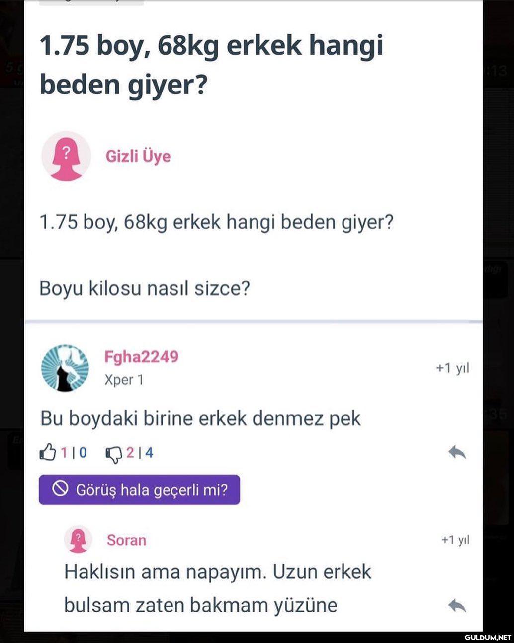 1.75 boy, 68kg erkek hangi...
