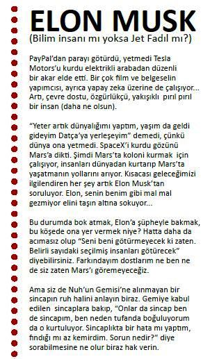 "Elon Musk, bilim insanı...