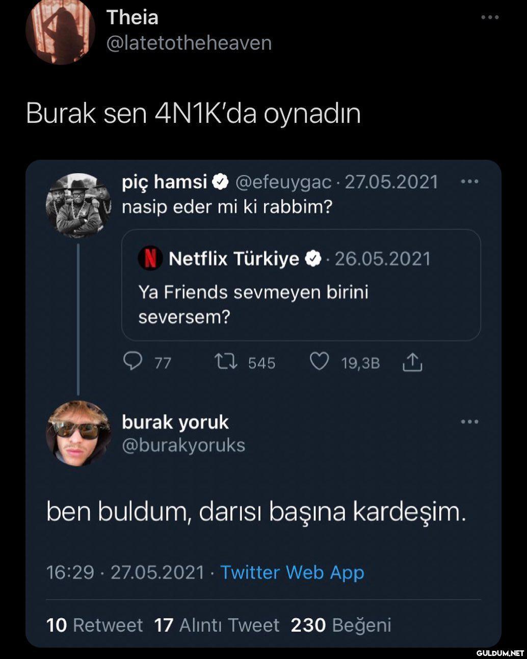 neden kimse friends...