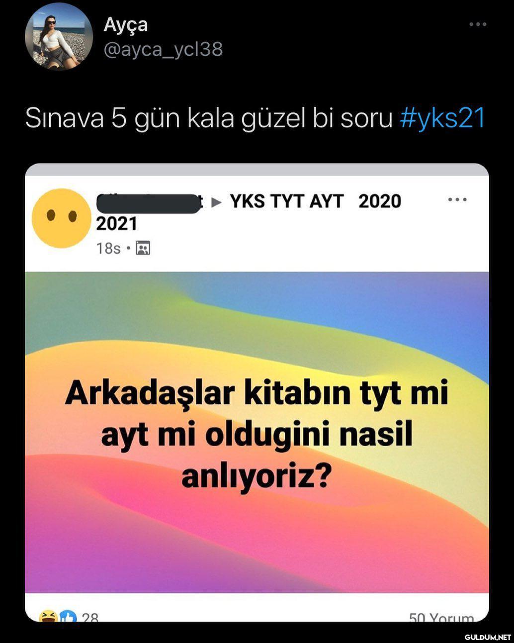 Ауҫа @ayca_ycl38 Sınava 5...