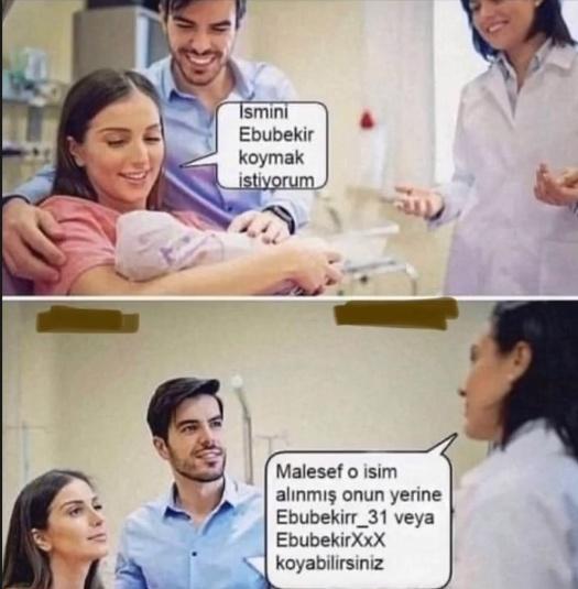 Ismini Ebubekir koymak...
