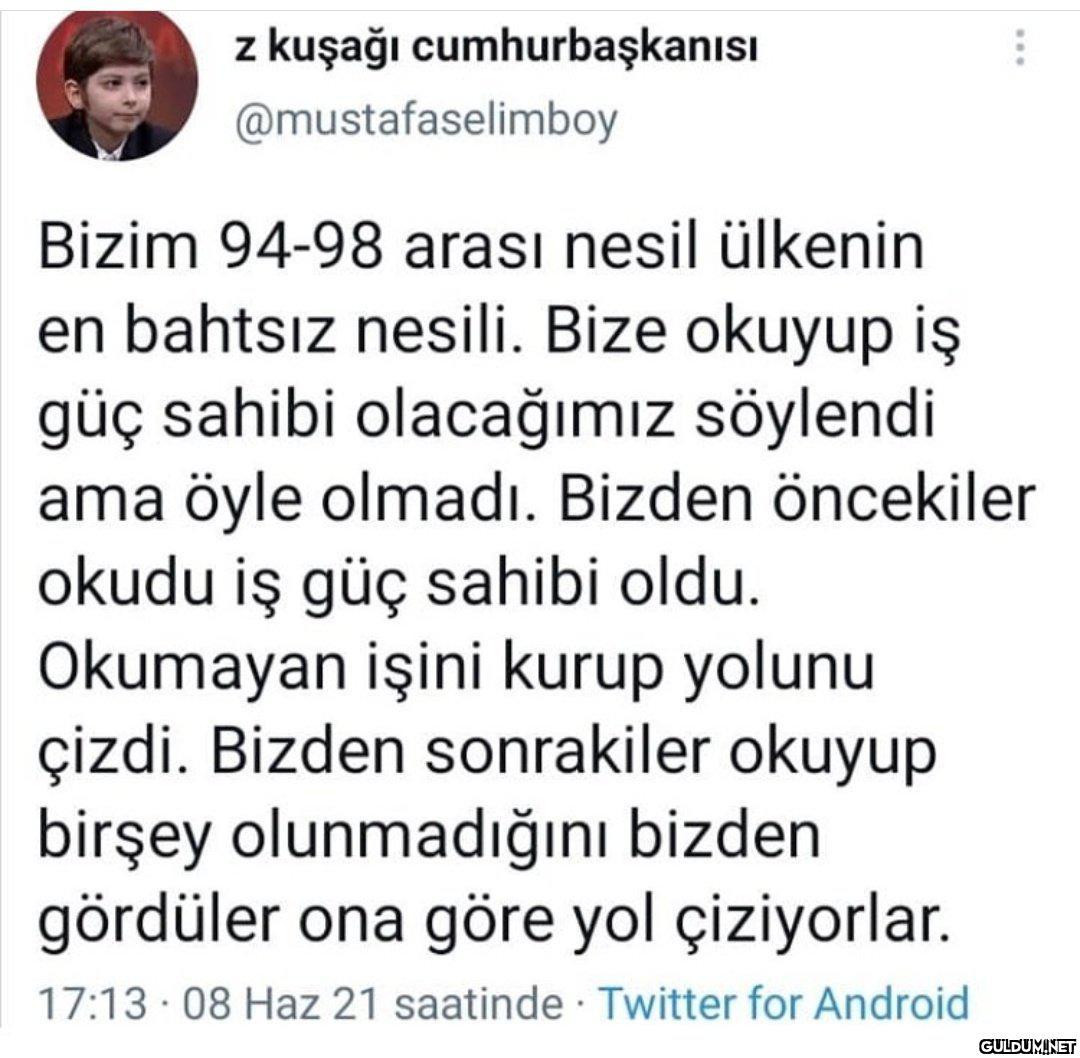 z kuşağı cumhurbaşkanısı...