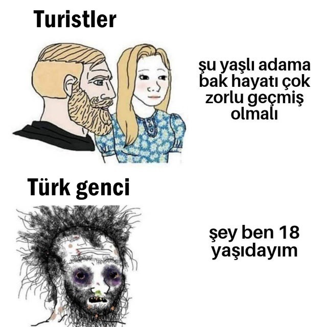 Turistler şu yaşlı adama...