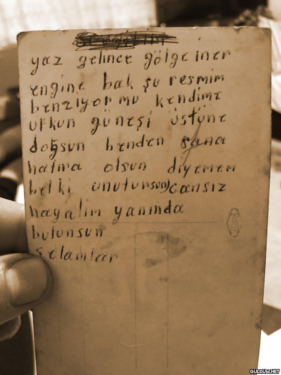 dedemin babaneme yazdığı...
