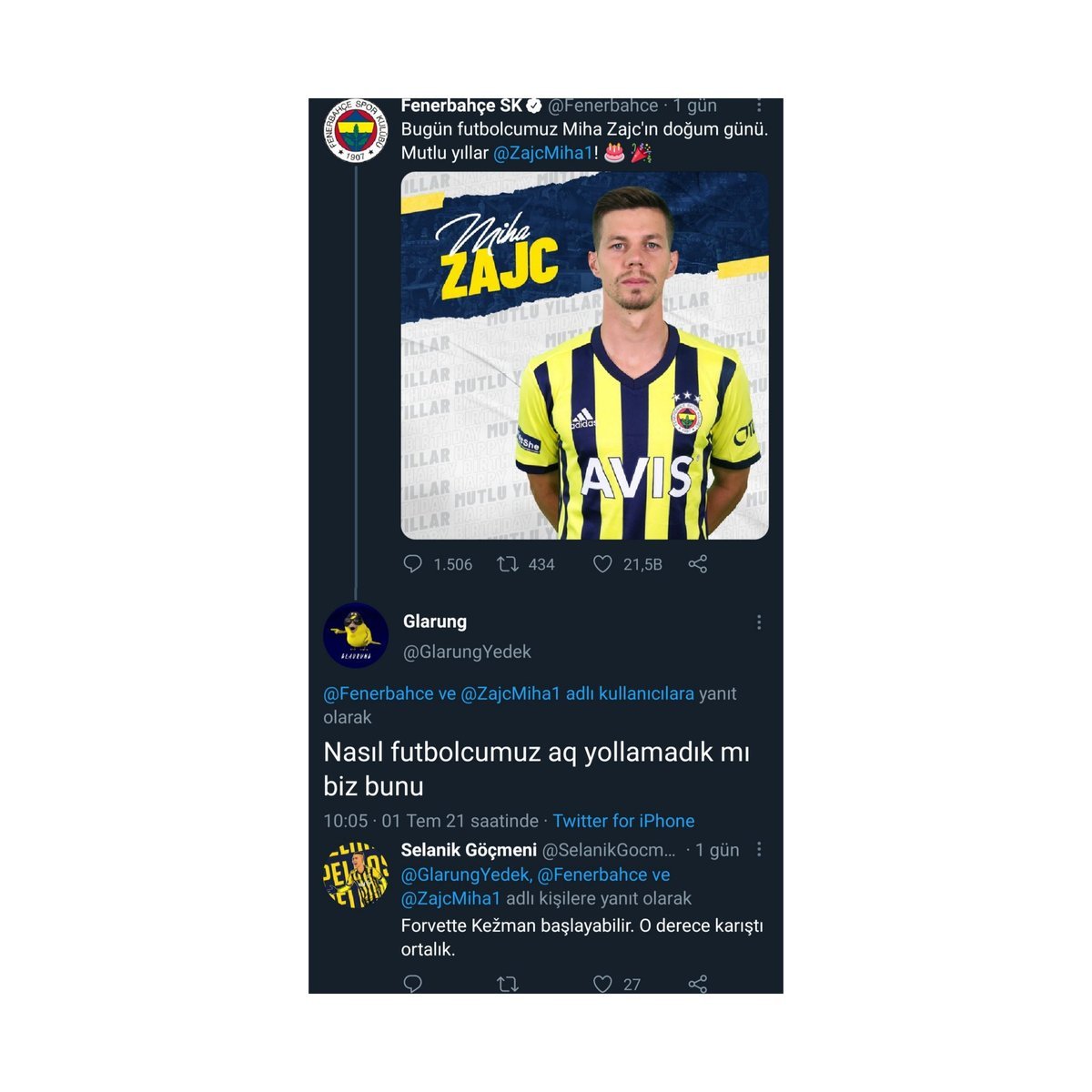 Bugün futbolcumuz Miha...