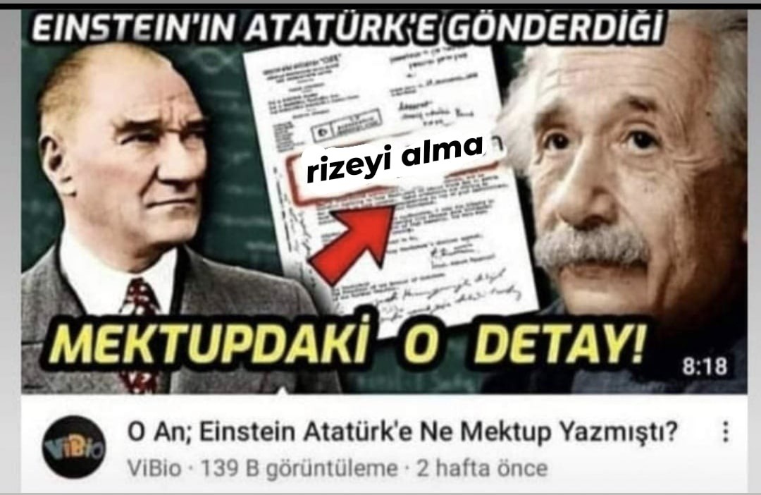 EINSTEIN'IN ATATÜRK'E...
