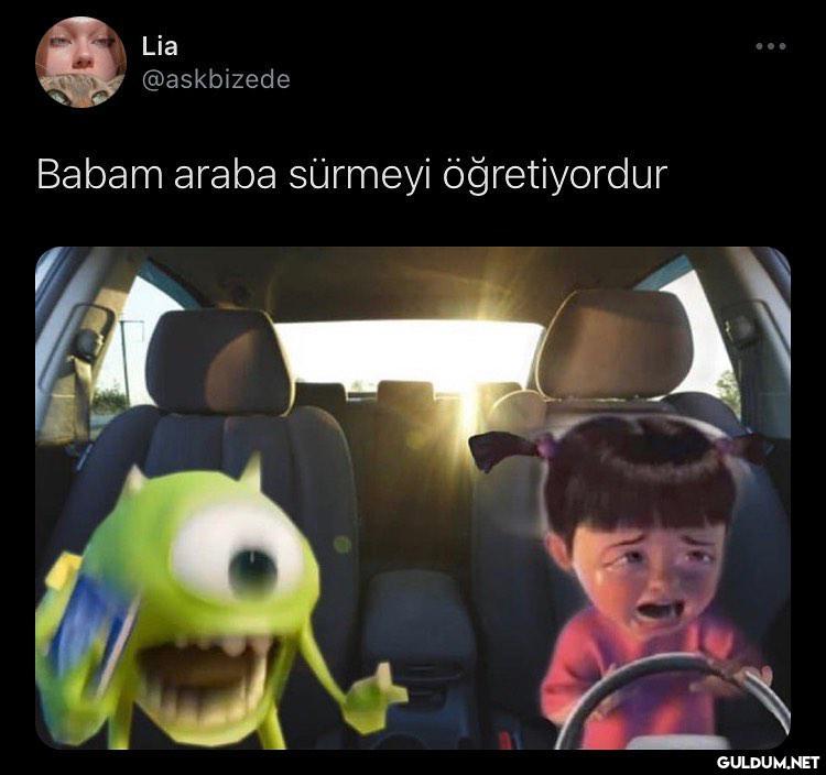 Lia @askbizede Babam araba...