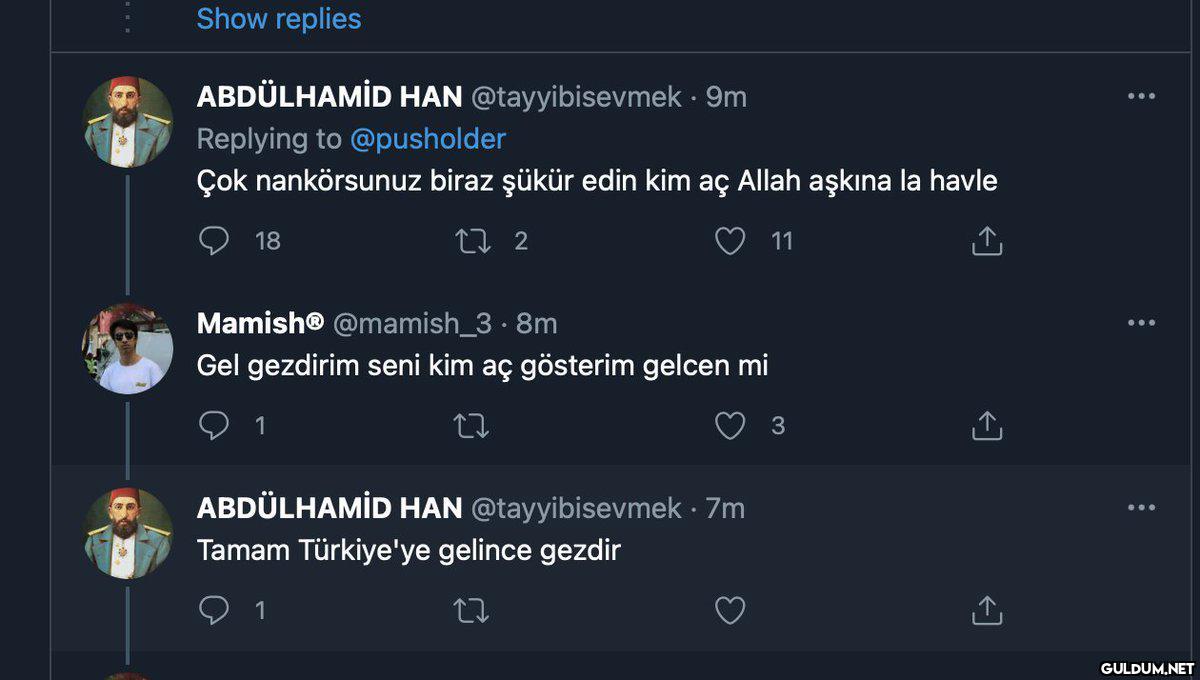 " Show replies ABDÜLHAMİD...