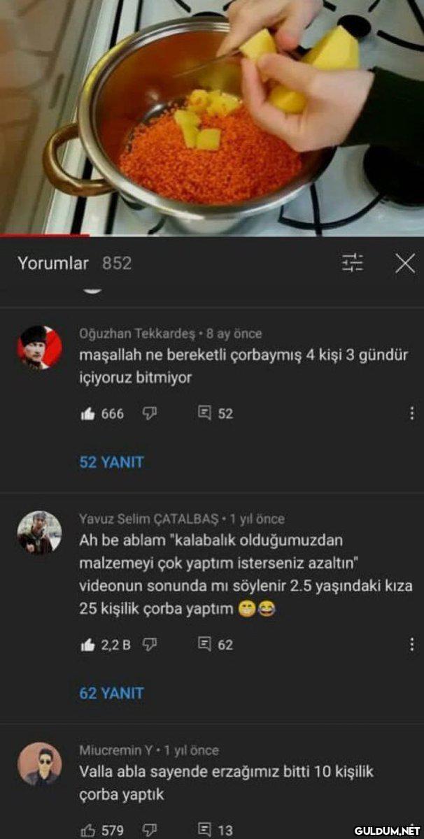 " Yorumlar 852 出X Oğuzhan...