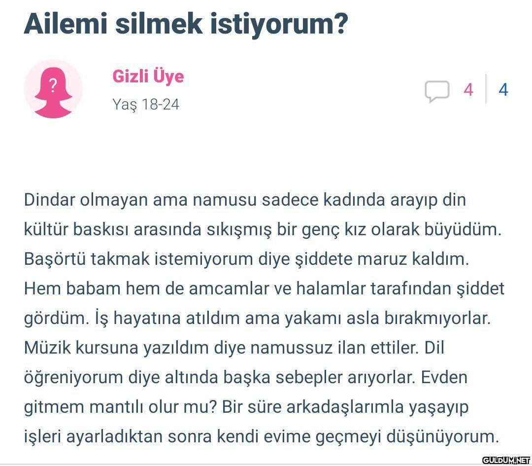 "   Ailemi silmek...
