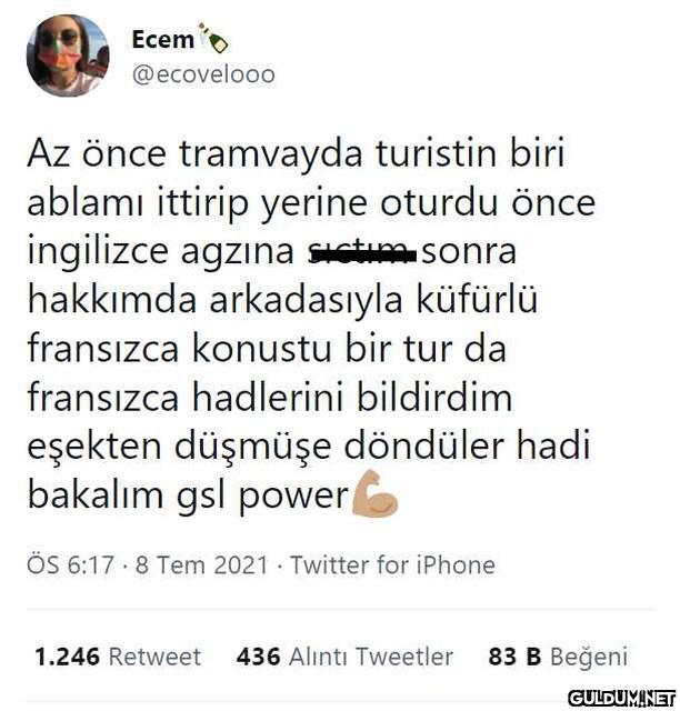 " Ecem @ecovelooo Az önce...
