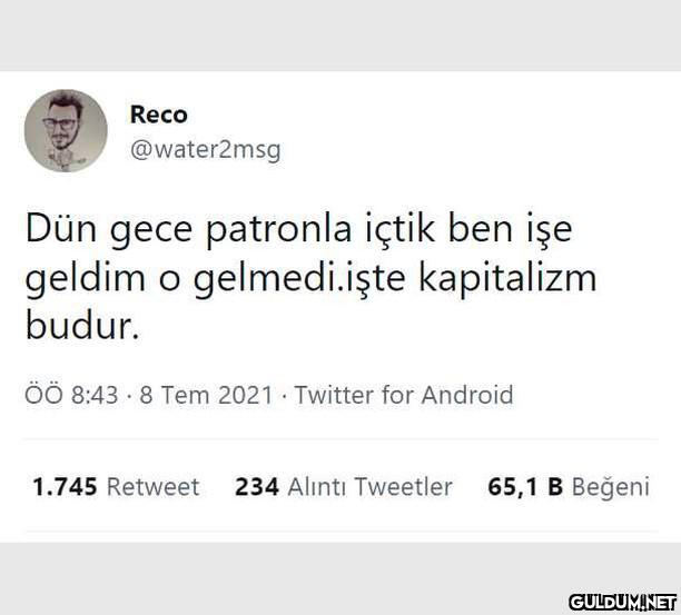 " Reco @water2msg Dün gece...