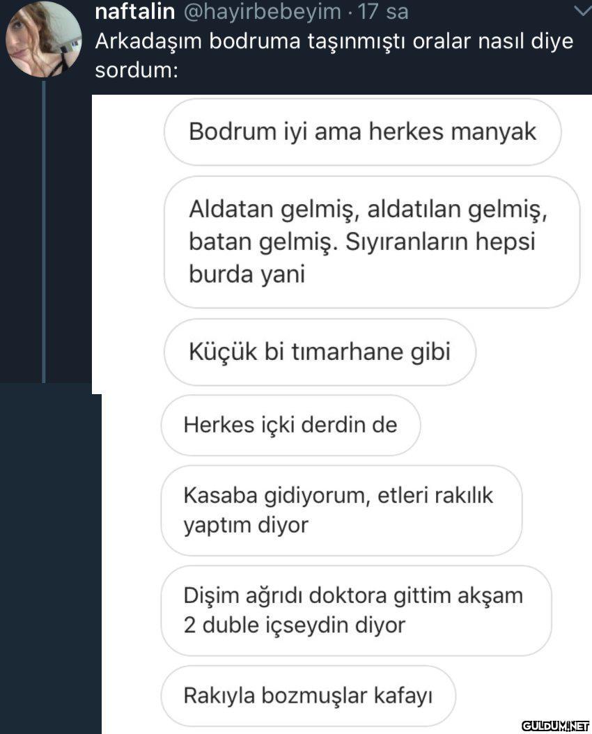 "  Acilen Bodrum'a...