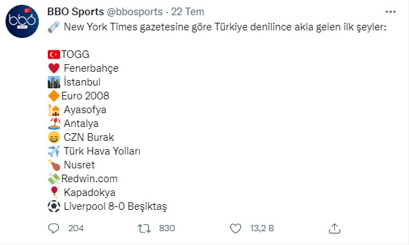 Herkesin bildiği liste...
