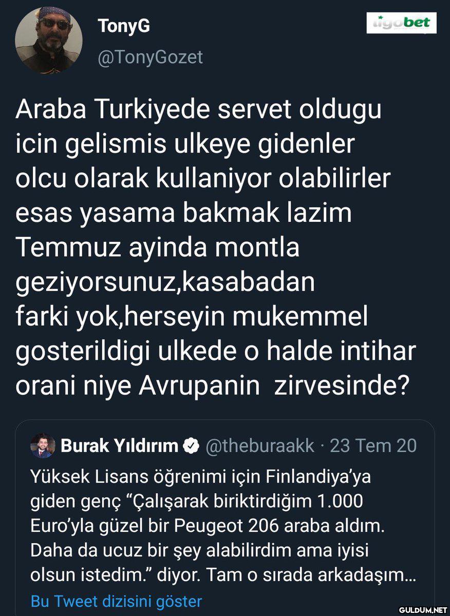 Züğürt tesellisi tam...