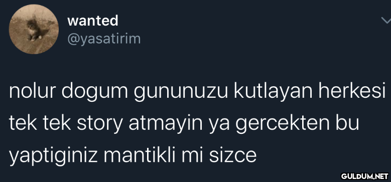 wanted @yasatirim nolur...