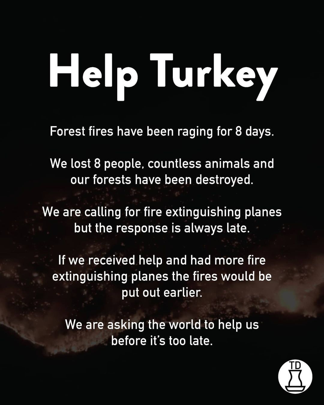 English: To #helpturkey...