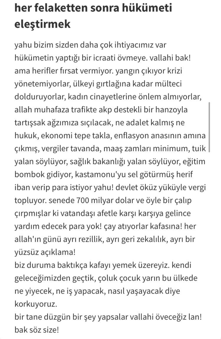 her felaketten sonra...