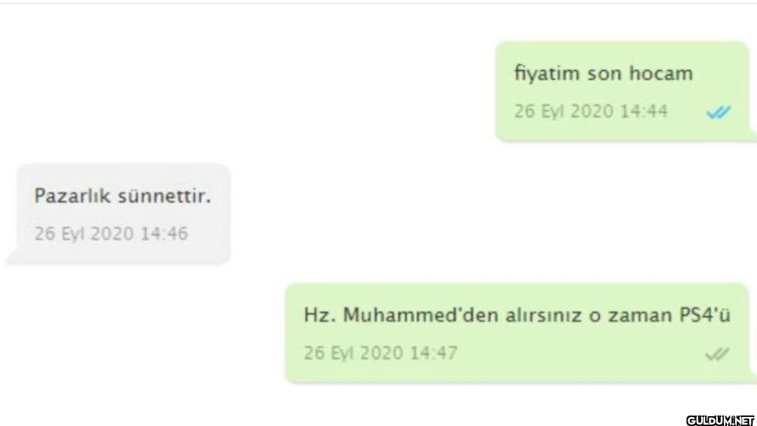 Pazarlık sünnettir. 26 Eyl...