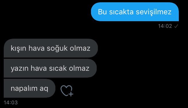 Bu sıcakta sevişilmez...