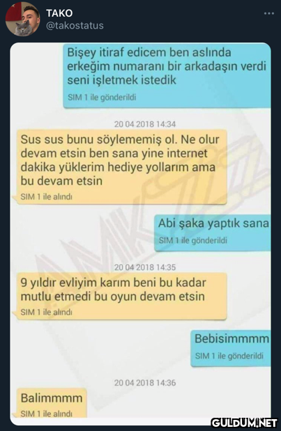 ТАКО @takostatus Bişey...