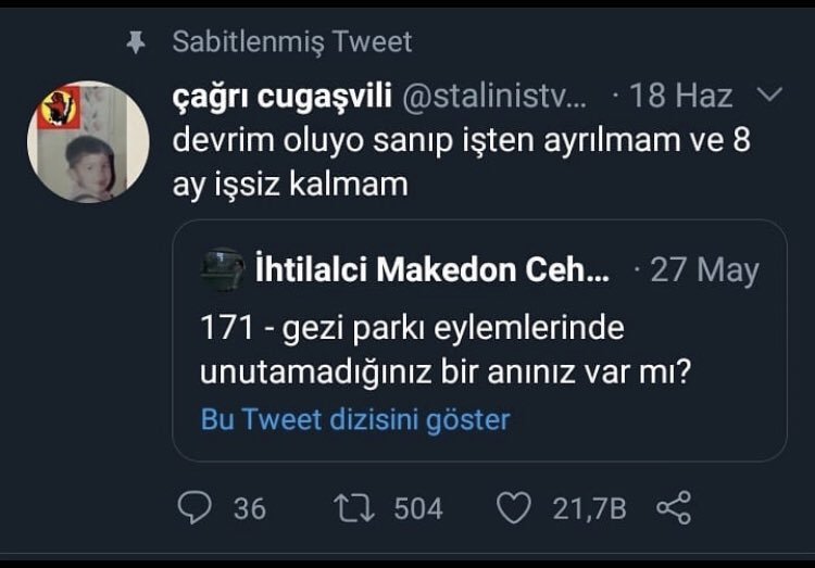+ Sabitlenmiş Tweet çağrı...