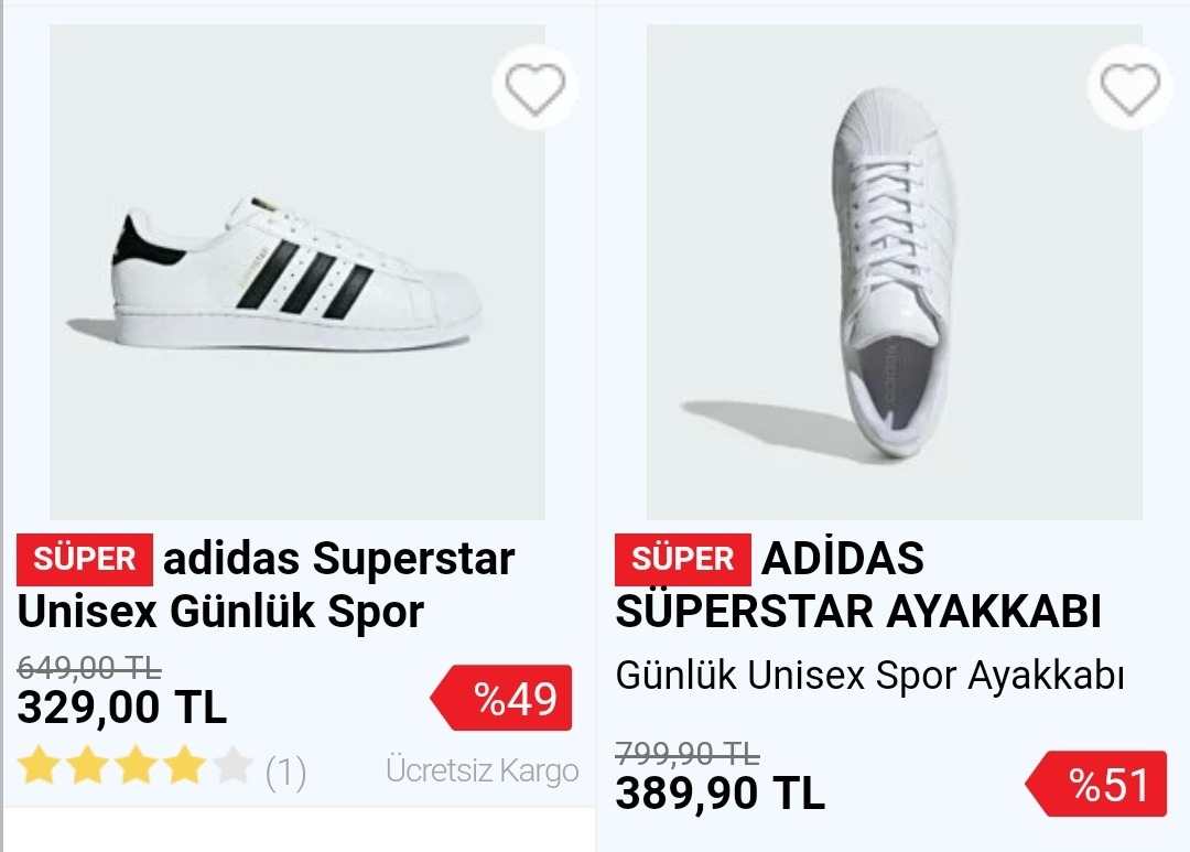 n11'de Adidas Superstarlar...