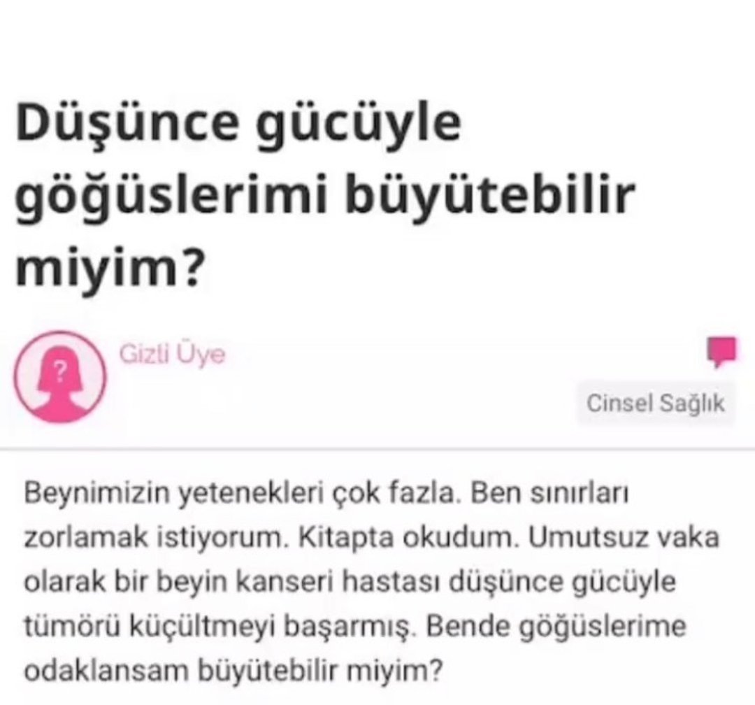Düşünce gücü daha iyi...