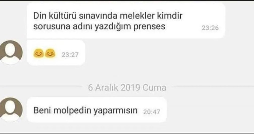 Din kültürü sınavında...