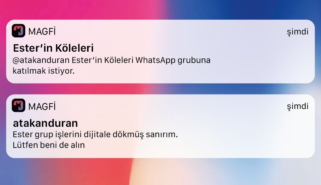 gruba katılım talebiniz...
