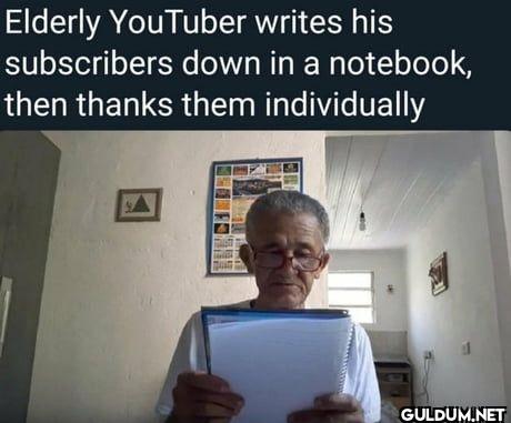 Elderly YouTuber writes...