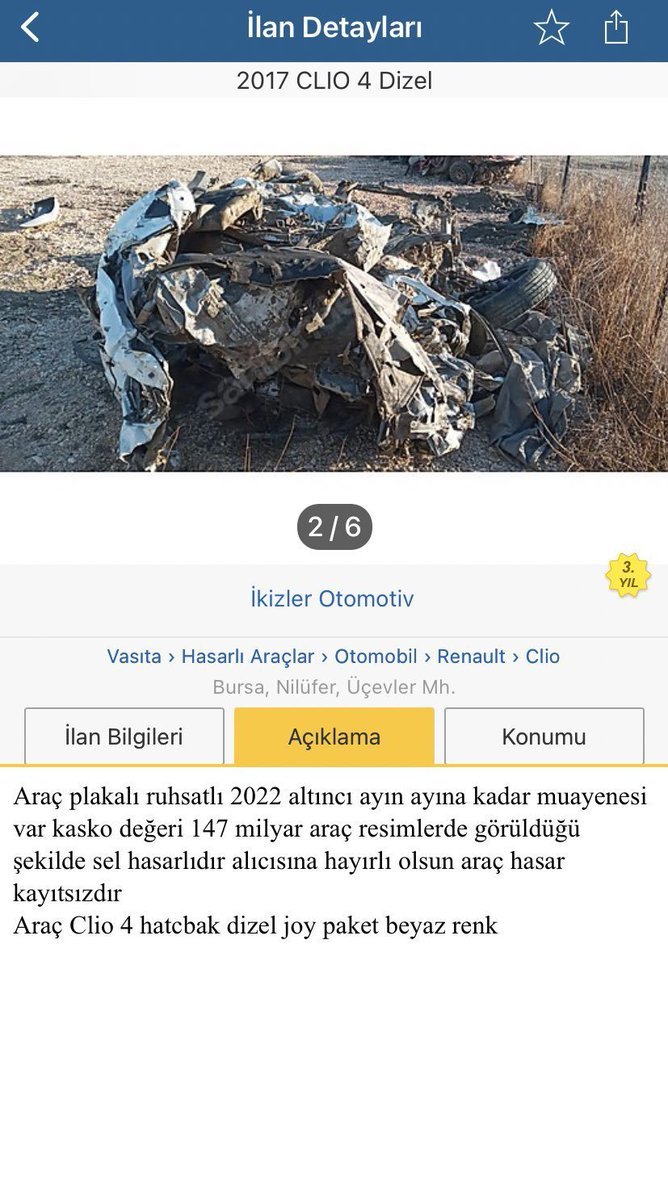 İlk gelen alır. Araç hasar...