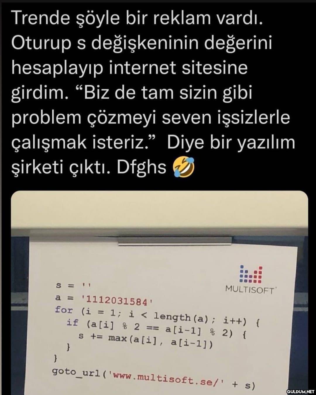 Trende şöyle bir reklam...