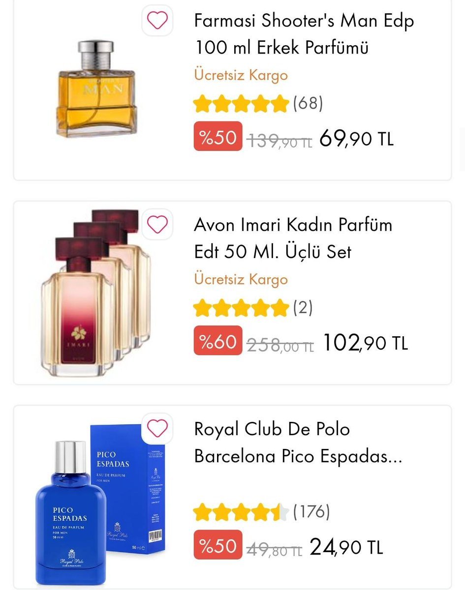 Parfümlerde �'e varan...