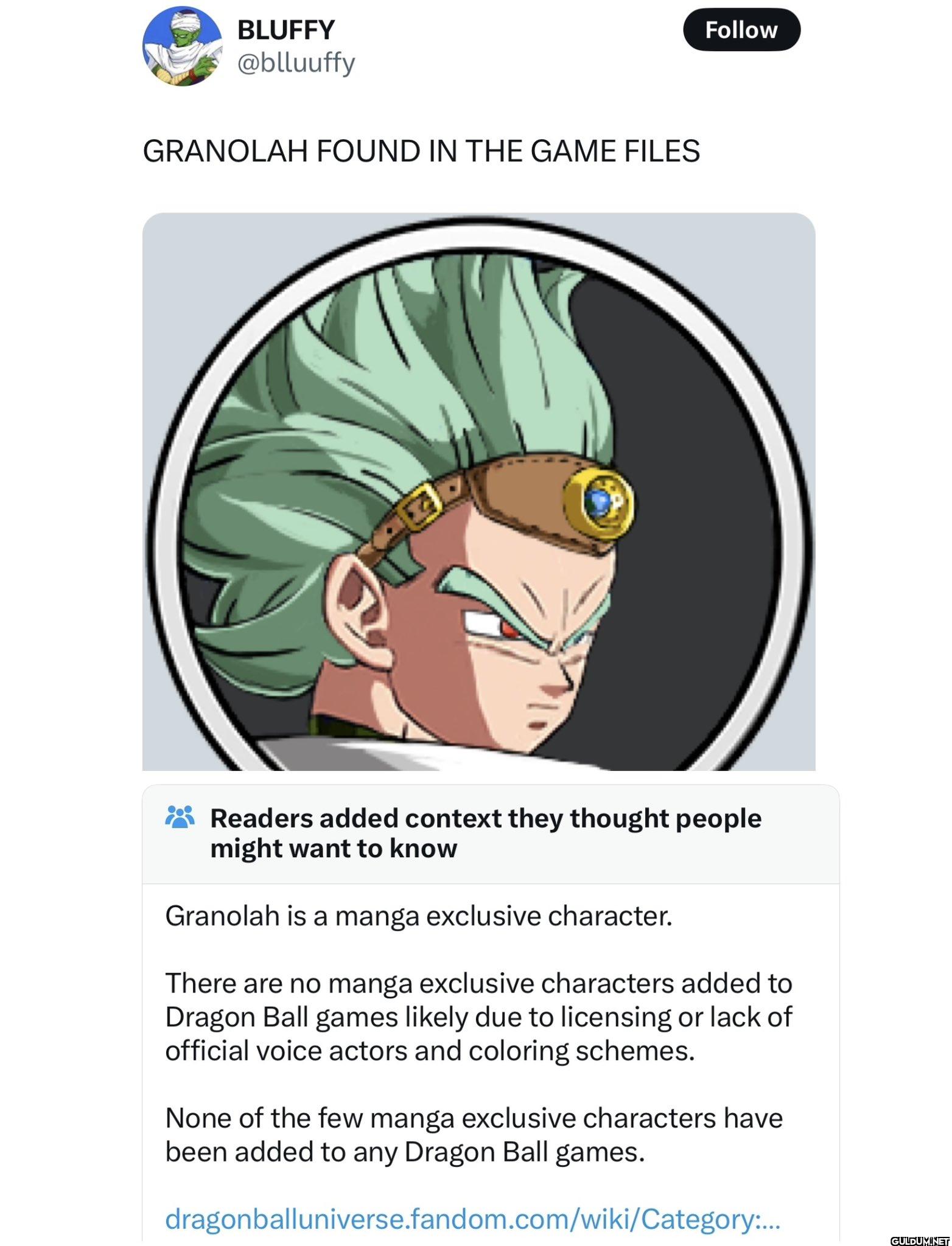 GRANOLAH FOUND IN THE GAME...