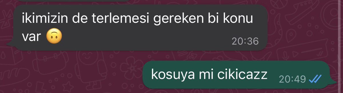 ikimizin de terlemesi...