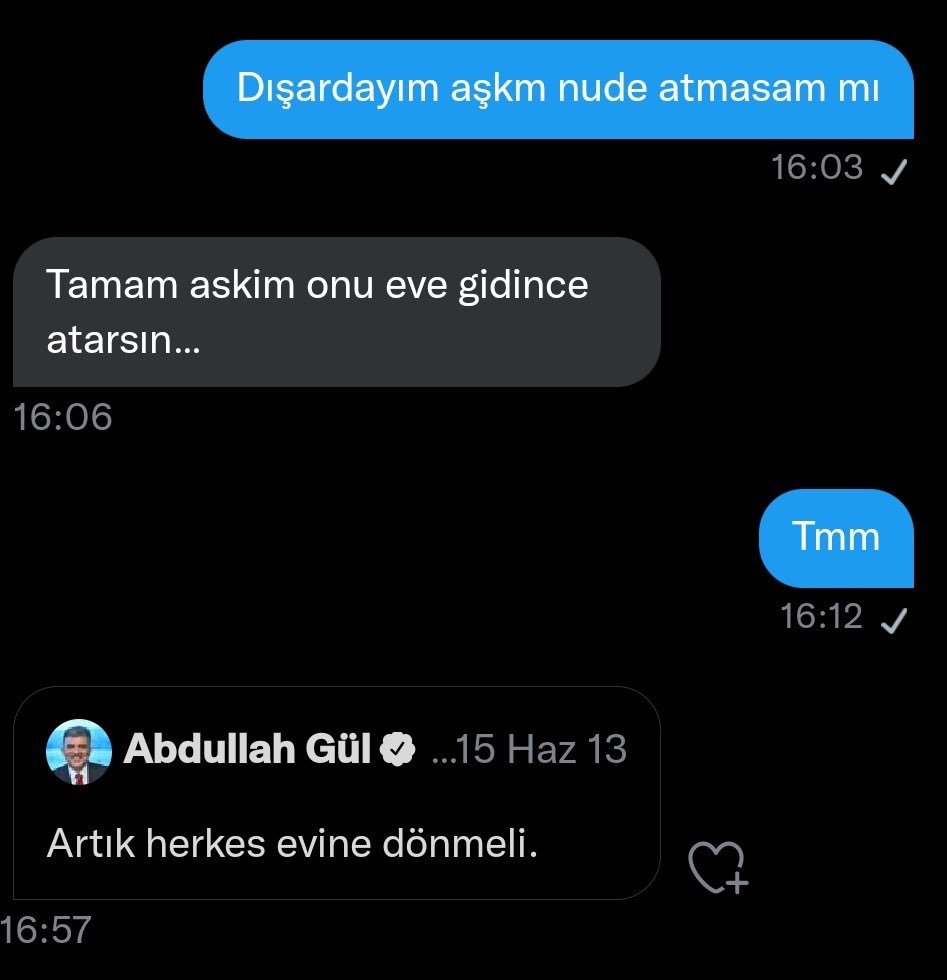 Dışardayım aşkm nude...
