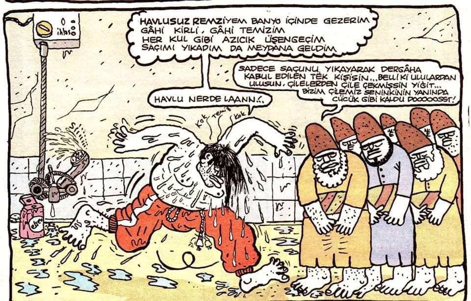 Havlusuz Remzi'yem banyo...