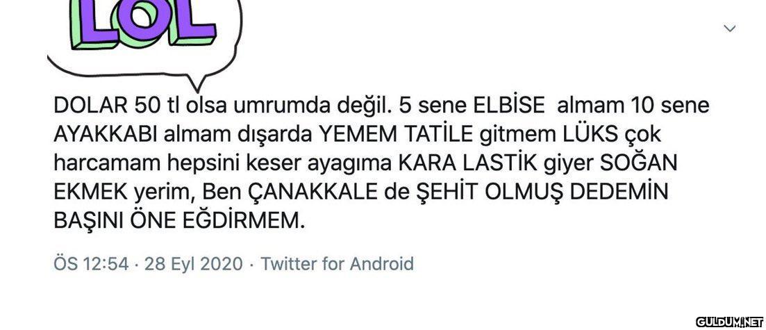 LOL DOLAR 50 tl olsa...