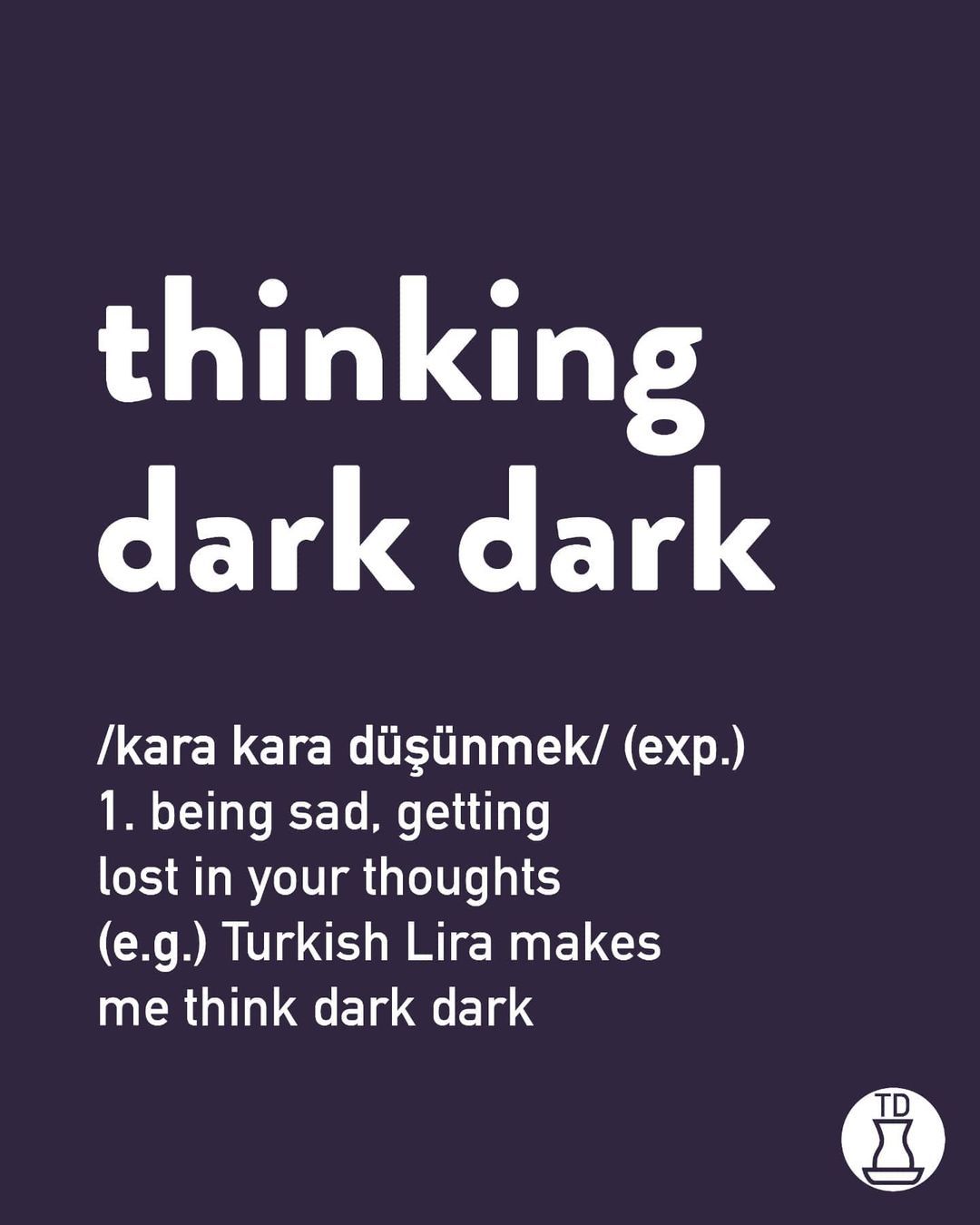 We are thinking dark...