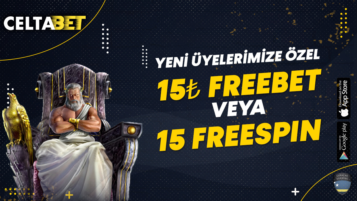 Hemen üye ol; 15 ₺ Freebet...