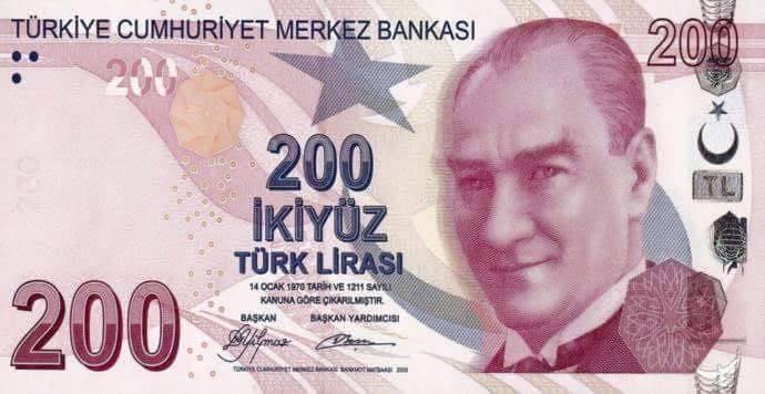 200 TL'lik banknot 2009...