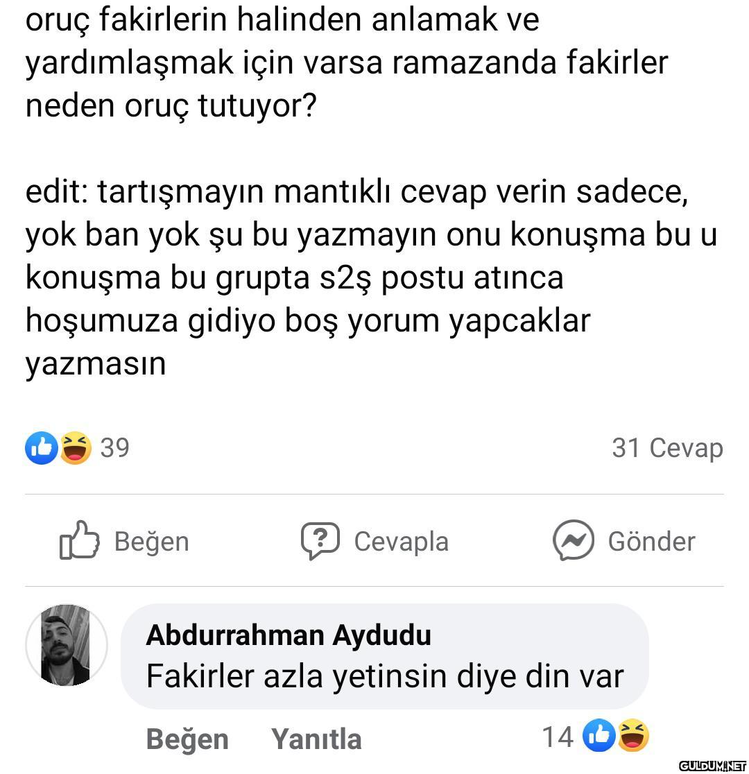 oruç fakirlerin halinden...
