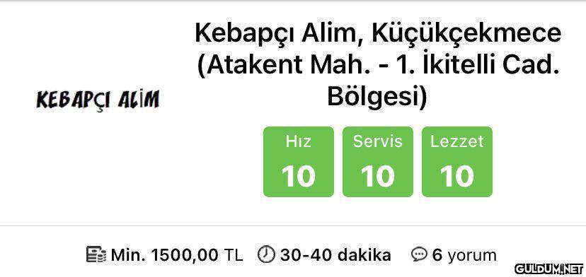 Kebapçı Alim, Küçükçekmece...