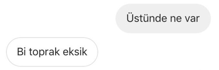 Üstünde ne var Bi toprak...