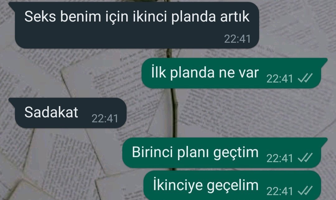 Seks benim için ikinci...