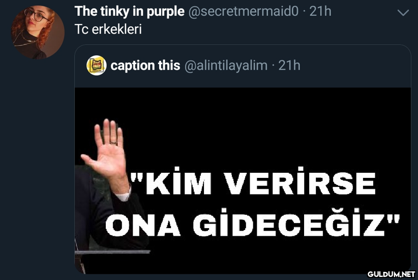 The tinky in purple...