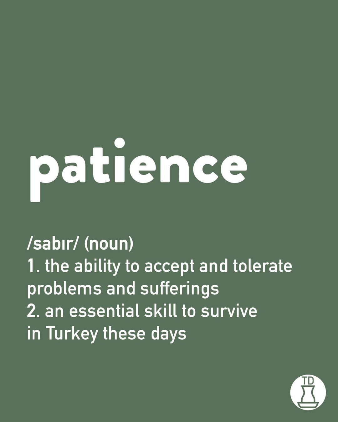 Sabrımız taşıyor. Our...
