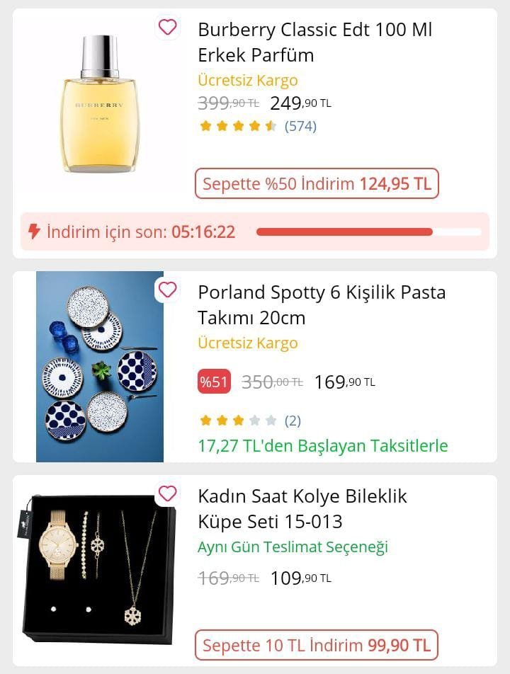 Günün fırsatları bu linkte...