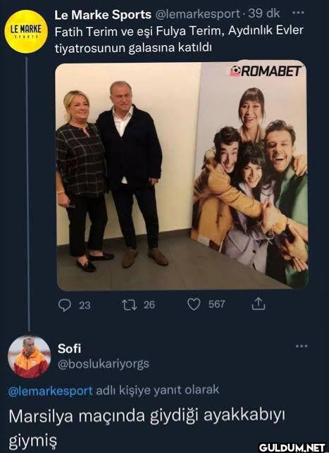 39 dk Fatih Terim ve eşi...